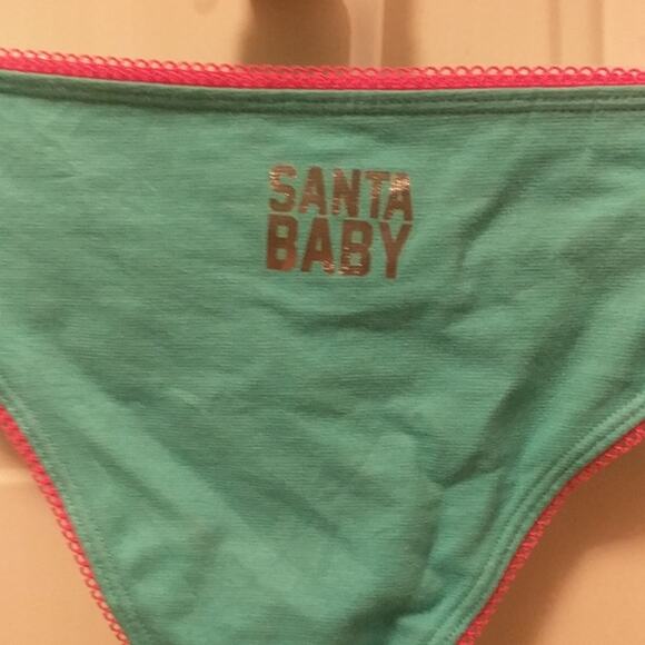 Back Talk Christmas holiday theme Santa Baby g-strong thong women's size 8 XL - Picture 2 of 3